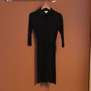 Brooks Brothers simple black button up dress